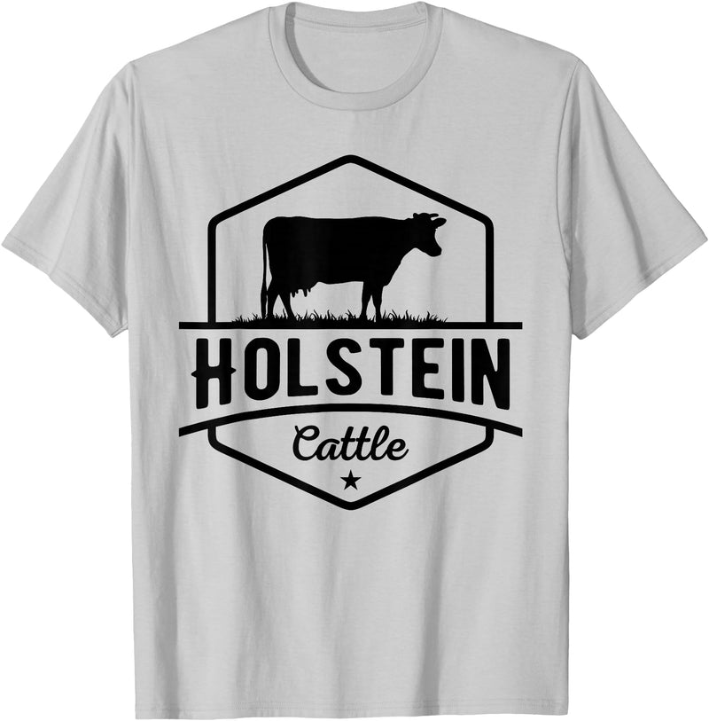 Farm and Holstein Cow for Men and Cattle Clothing Holstein Cattle - Holstein Cow for Farmers T-Shirt - Silver Grey