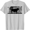 Funny Red Angus Rancher Gift for Cattle Lover USA American Flag - America Cow Red Angus Rancher T-Shirt - Silver Grey