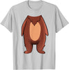 The Easy Costume Idea Shop Bear Halloween Costume Shirt - Brown Grizzly Bear T-Shirt - Silver Grey