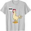 gift creative original father joke humor amusing Chicken - Hen - Fowl - Cow - Funny - Joke - dad Joke T-Shirt - Silver Grey
