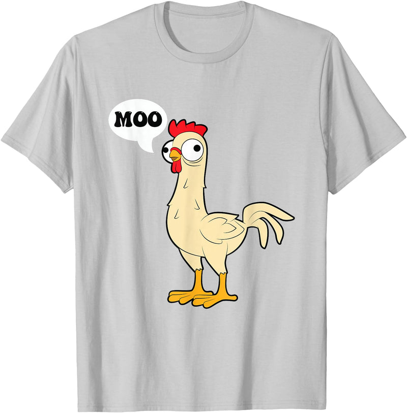 gift creative original father joke humor amusing Chicken - Hen - Fowl - Cow - Funny - Joke - dad Joke T-Shirt - Silver Grey