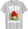 Birthday Boy Farm Animal Theme Titi Of The Birthday Boy Farm Animal Birthday Party Celebration T-Shirt - Silver Grey