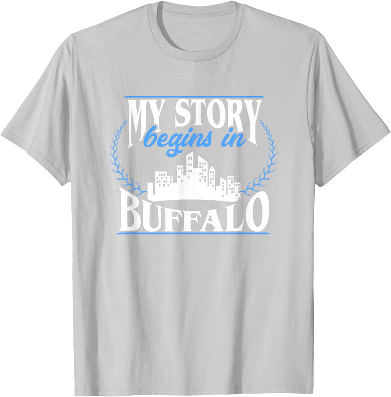 City Designs by Dennex Born in Buffalo T-Shirt - Silver Grey