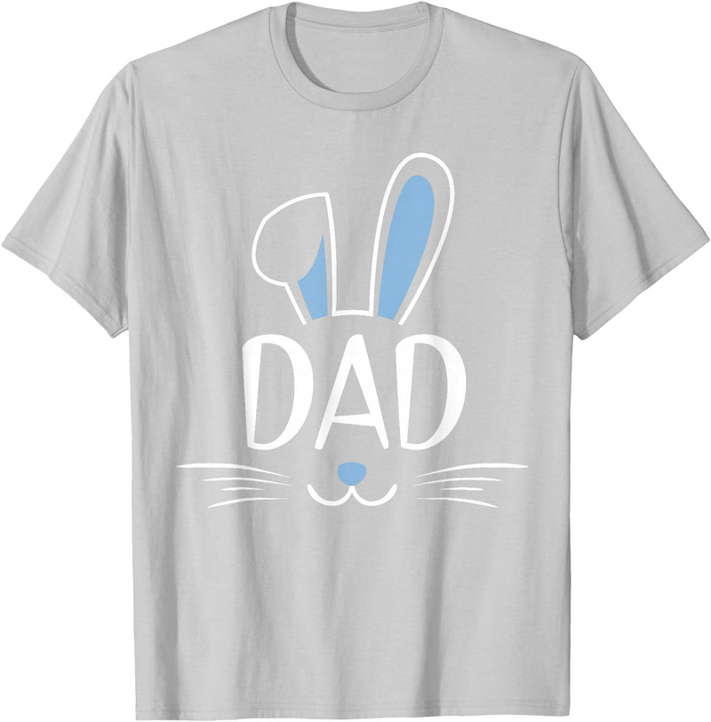 Dad Bunny Rabbit Face Family Group Easter Father's Day T-Shirt in Silver Grey