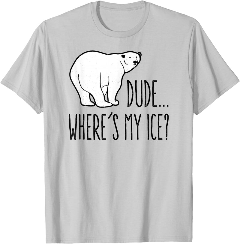 Polar Bears Against Climate Change Climate Change Polar Bear Environmentalist Gift T-Shirt - Silver Grey