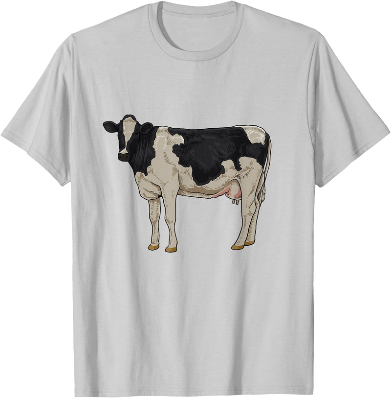 Cows and cattle Drawing of a Holstein cattle T-Shirt - Silver Grey