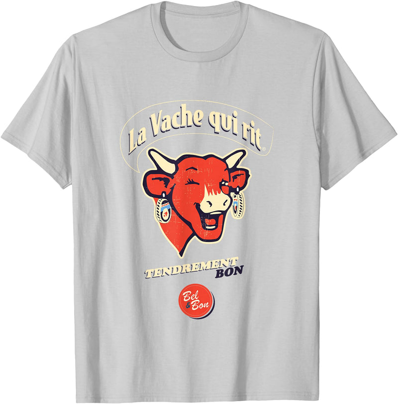 The Laughing Cow French Slogan T-Shirt - Silver Grey