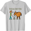 Mark Ewbie Designs You can lead a horse to the water T-Shirt - Silver Grey