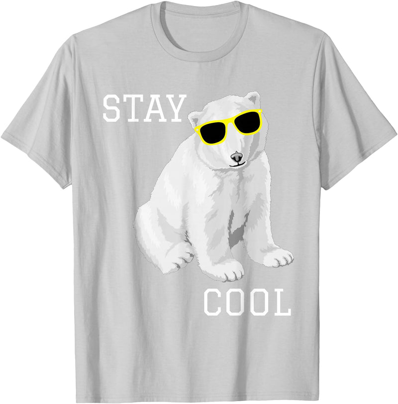 Cool bleiben Eisbär Stay Cool Cute Baby Polar Bear Cub with Sunglasses T-Shirt - Silver Grey