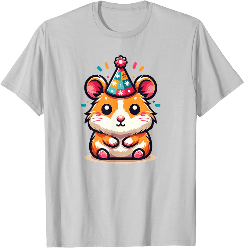 Birthday Hamster for Children Birthday Hamster T-Shirt - Silver Grey