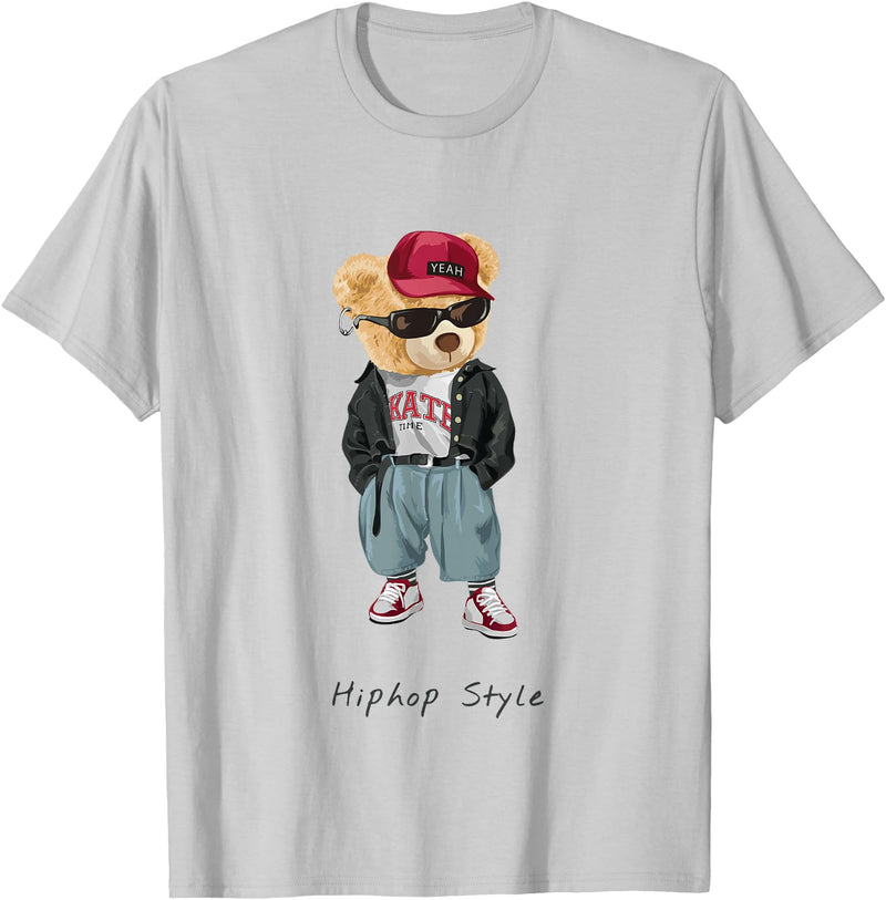 Funny Teddy Bear T-Shirt - Silver Grey