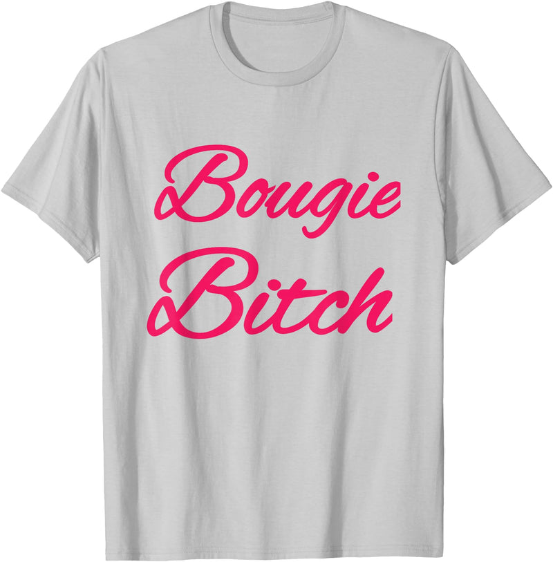 Mood wear Bougie Bitch T-Shirt - Black, Small - Modern Fun, Letter Print - Halloween, Party, Birthday, Christmas - Women,