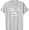 Jim Shorts Glacier National Park T-Shirt Vintage Sports Design Tee T-Shirt - Silver Grey