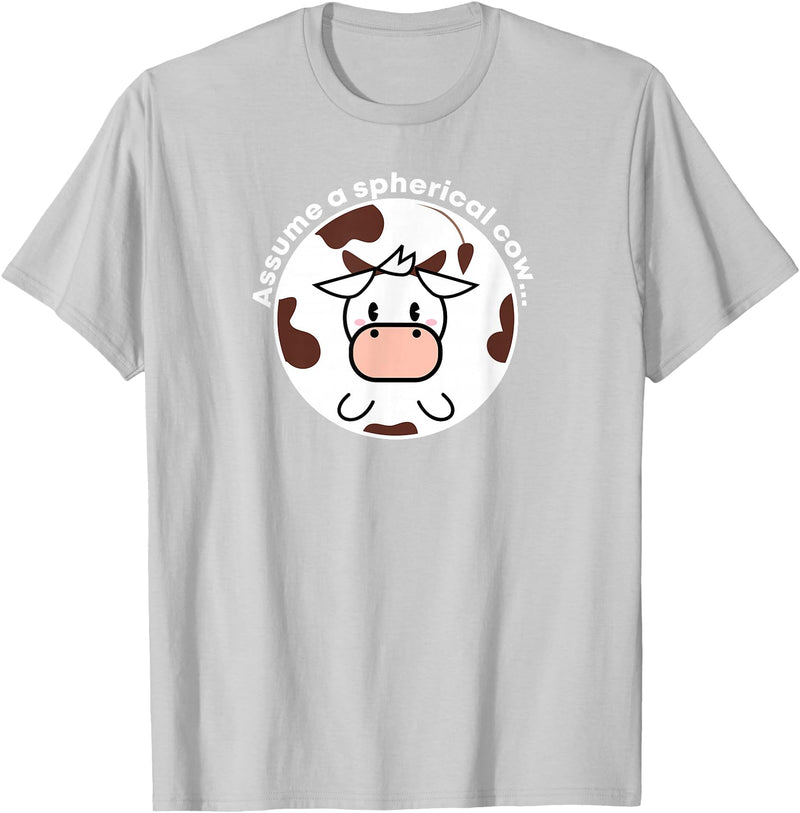 Math Science and Engineering Nerds Assume a Spherical Cow Funny Physics Shirt T-Shirt - Silver Grey