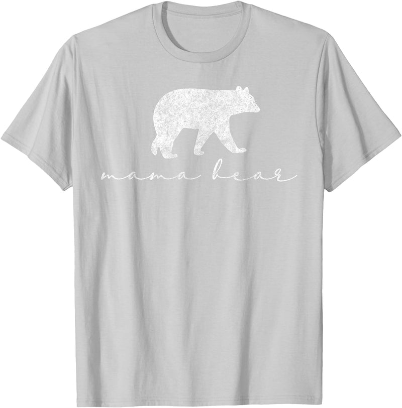 Mama Bear Shirt Cute White T-Shirt - Silver Grey
