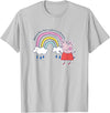Peppa Pig Without Rain There Would Be No Rainbows Cute Shot T-Shirt - Silver Grey
