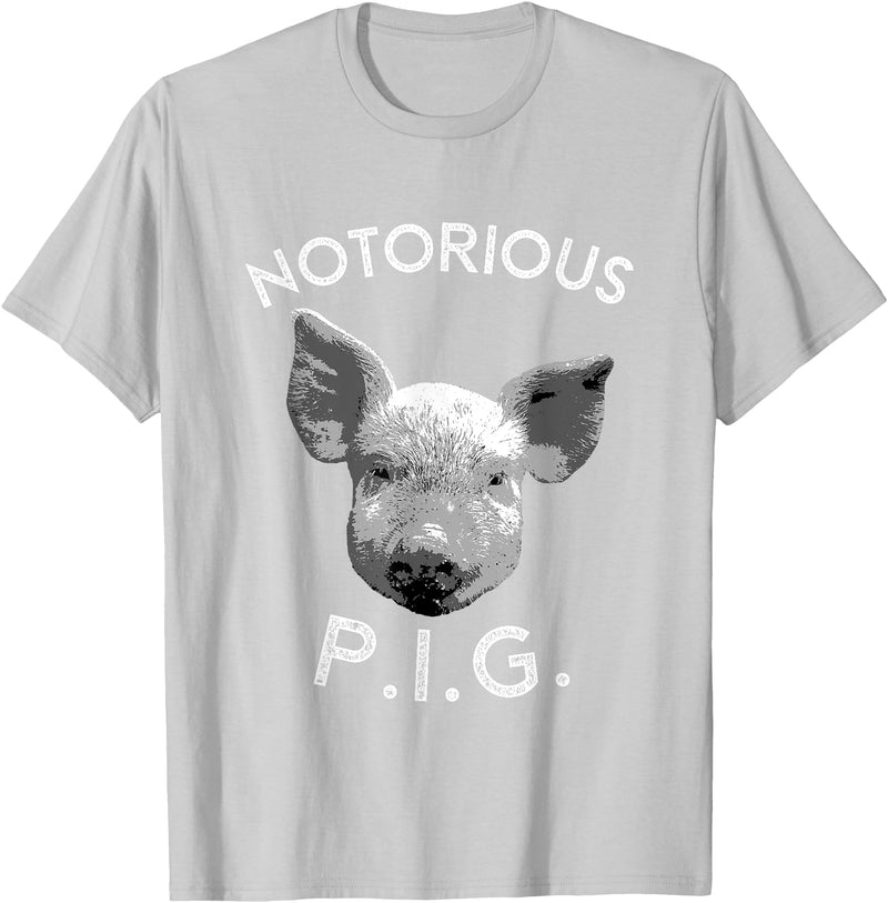 Funny Piggy Smalls Bacon Lover Floribama Shore Tee Notorious PIG Funny Pet Pig Lover Cute Farmer Gift T-Shirt - Silver Grey