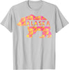 Proud Alaskan Bear Art Alaska State Pride Proud Alaskan Pink Grizzly Bear T-Shirt - Silver Grey