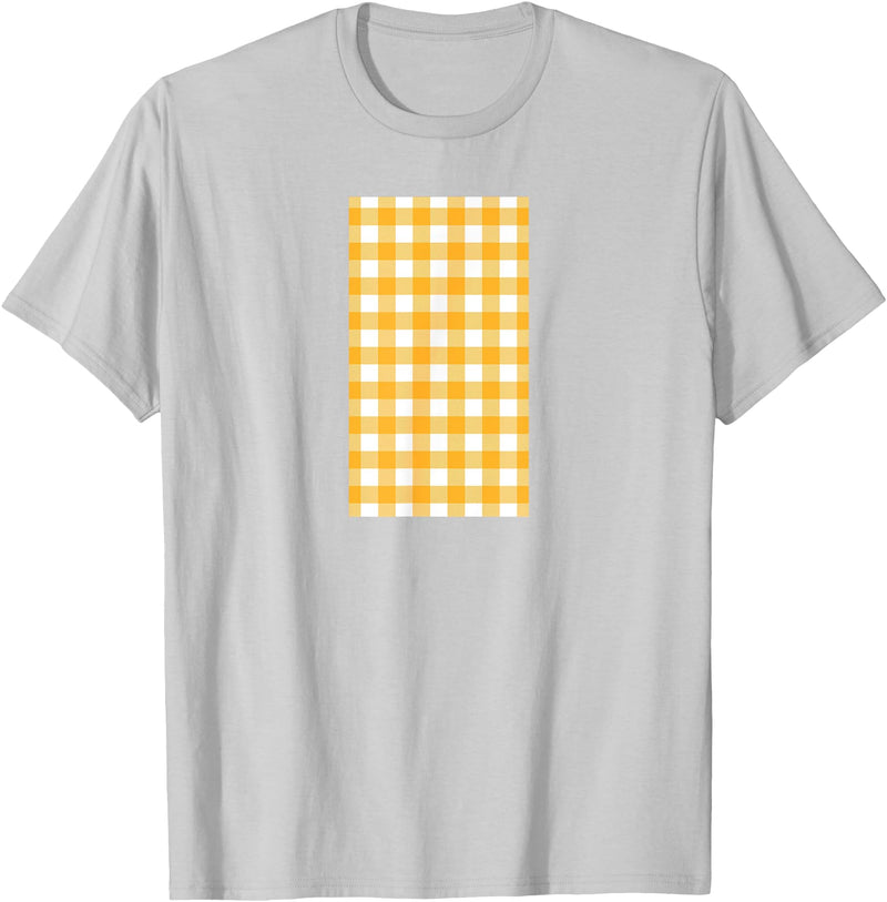 Buffalo Plaid and Checkered Squares Yellow Checkered Square Buffalo Plaid T-Shirt - Silver Grey