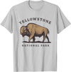 Yellowstone National Park Bison Clothing Co Yellowstone National Park Wyoming Buffalo Bison T-Shirt - Silver Grey
