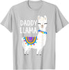 Birthday Llama Shirts Gift Daddy Llama Funny Father's Day Shirt Men, Dad, Dad Birthday T-Shirt - Silver Grey