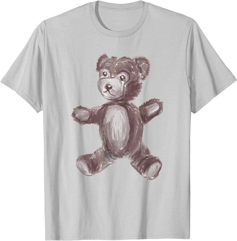 Teddy Teddy Teddy Bears cute scruffy vintage stuffed teddy casual bear T-Shirt - Silver Grey
