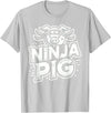 PIG Designs By ShirtZilla Ninja PIG T-Shirt PIG Ninja T-Shirt - Silver Grey