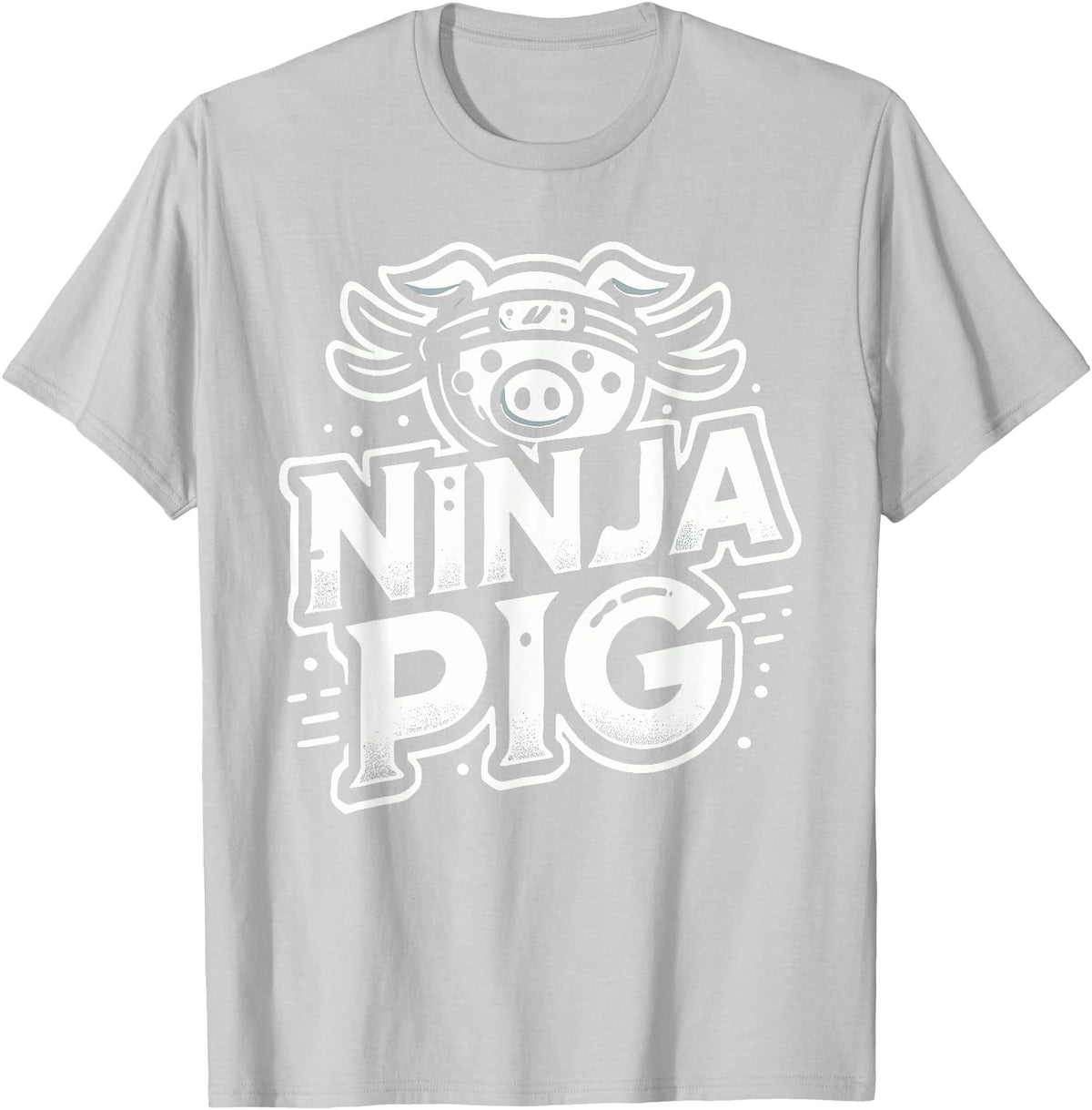 PIG Designs By ShirtZilla Ninja PIG T-Shirt PIG Ninja T-Shirt - Silver Grey
