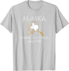 Alaska Bigger Than Texas Shirts Alaska Pissing Off Texas Since 1959 Size State T-Shirt T-Shirt - Silver Grey