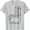 Usa Patriot American Bison Western Bufallo Bison USA Flag American Buffalo 4th of July T-Shirt - Silver Grey