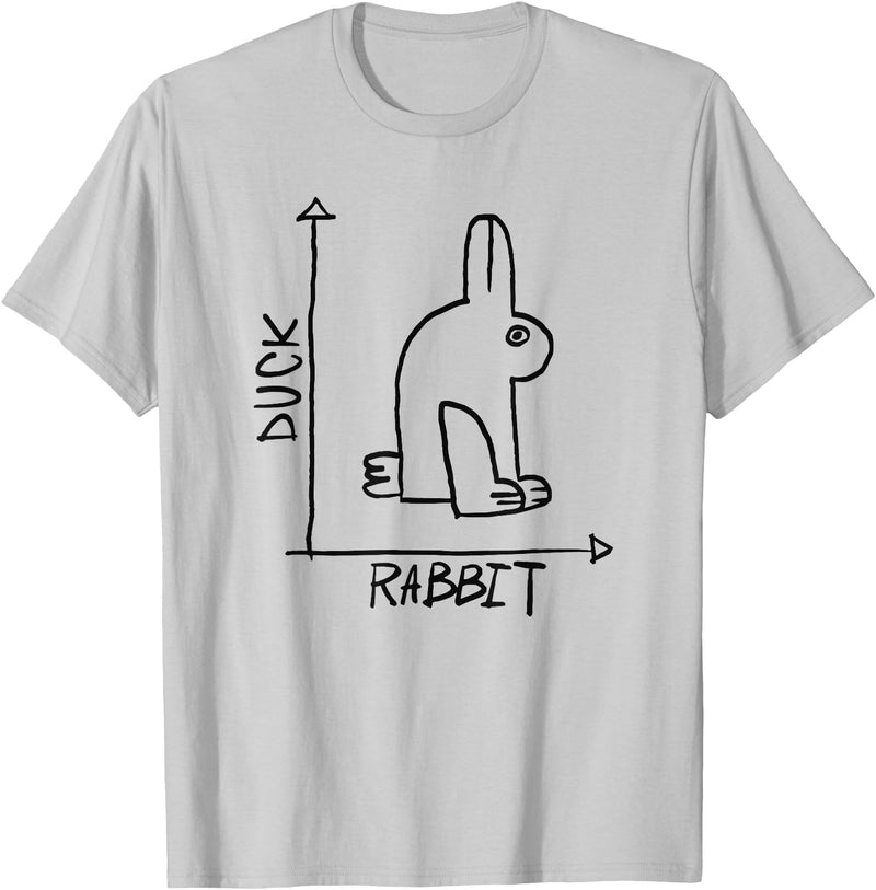 Rabbit Duck Illusion T-Shirt in Silver Grey