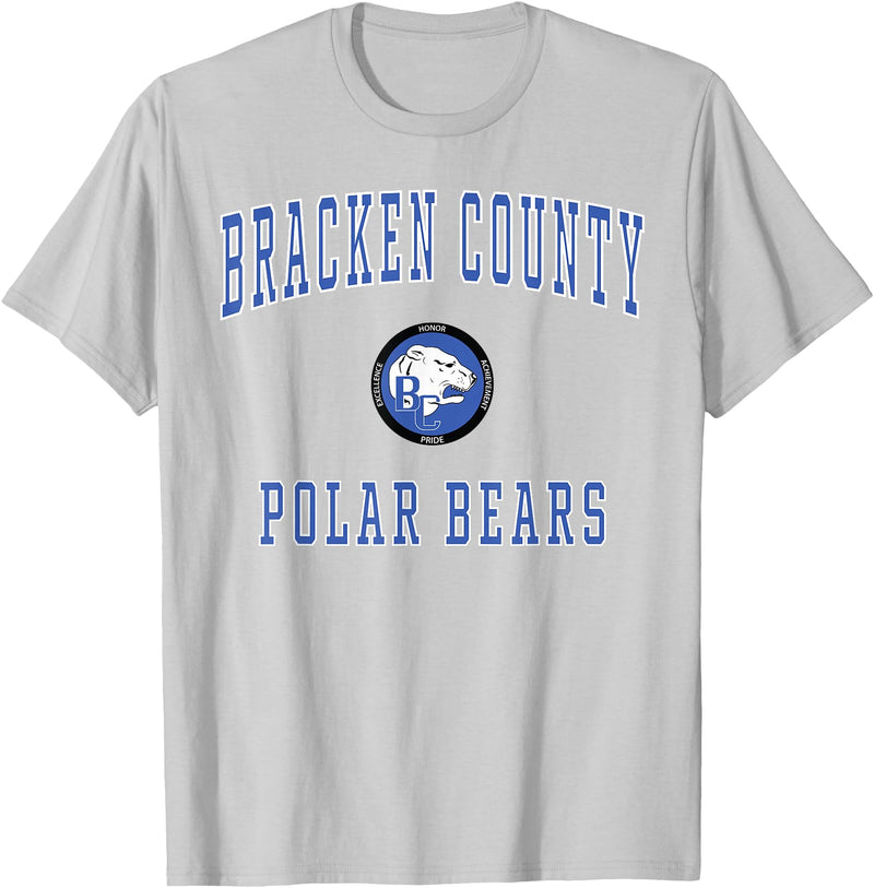 Official High School Fan Gear Bracken County High School Polar Bears T-Shirt - Silver Grey
