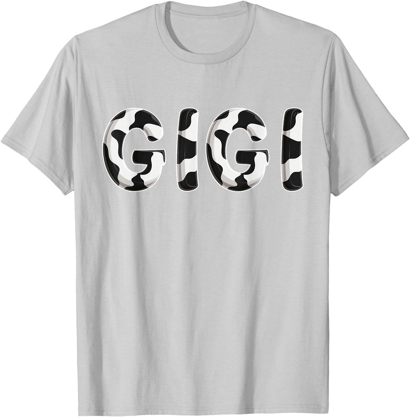 Cow Pattern Print Family Matching Birthday Shirts Cow Gigi Birthday Family Matching Mothers Day Boy Girl Farm T-Shirt -
