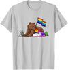 Free Hug LGBT Gay Transgender Pride Support Gift Bear Mom Free Hug LGBT Gay Transgender Pride Accepting Shirt T-Shirt - Silver Grey