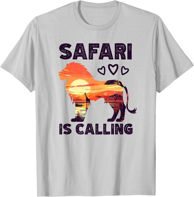 Special Lion Safari Gifts Lion Safari Is Calling T-Shirt - Silver Grey