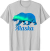 Alaska Apparel & Gifts Alaska Grizzly Polar Bear Arctic Nature Winter T-Shirt - Silver Grey