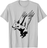 Flying Pig Funny Animals Flying Pig with Wings Fly Pig Lovers T-Shirt - Silver Grey
