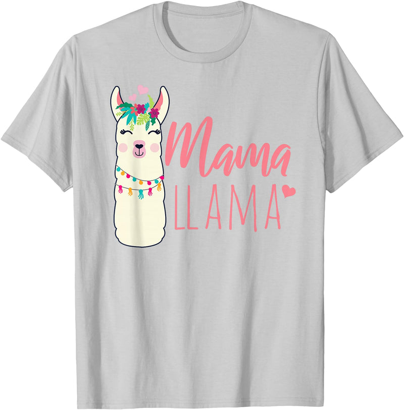 ADVENTURE ALPACA LLAMAS Designs MAMA LLAMA Funny Mother Lamas Meme T-Shirt - Silver Grey