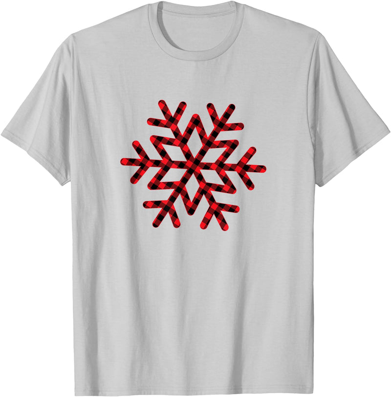 Christmas Snowflake buffalo plaid Holiday gifts Christmas snowflake buffalo plaid Holiday gift fun Winter T-Shirt - Silver