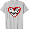 Cow Pattern Clothing for Cow Lover Heart Cow Print T-Shirt - Silver Grey