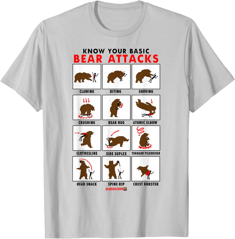 Bearmageddon Basic Bear Attacks Shirt T-Shirt - Silver Grey