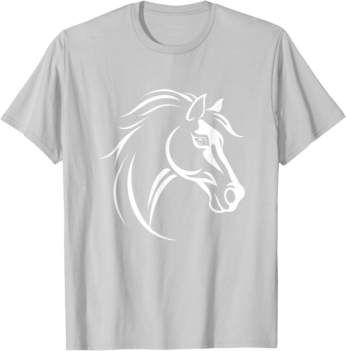 Horse Designs. Horse Equestrian Riding Graphic T-Shirt - Silver Grey