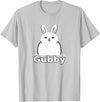 Gubby Rabbit Anime Funny Character Cute Grumpy Bunny T-Shirt in Silver Grey