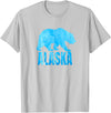 Wild Animal Alaska State Animal Polar Bear Ice Souvenir T-Shirt - Silver Grey