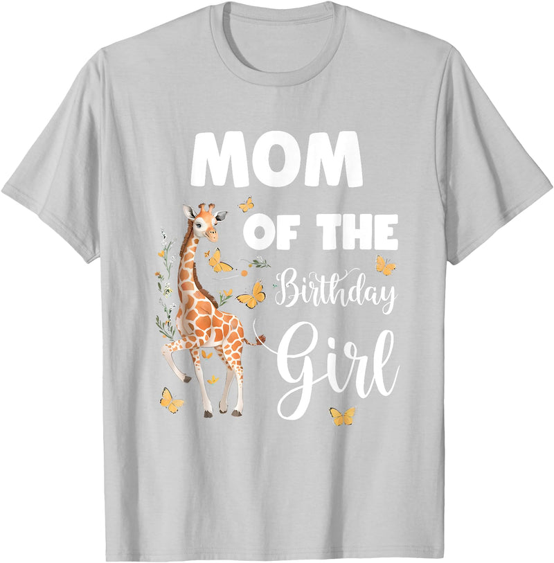 Giraffe Birthday Party by LazyPanda Giraffe Mom of the Birthday Girl Matching Family T-Shirt - Silver Grey