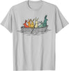 Pretty Rabbits in Retro Colors in a Boat - Bunny Rabbit T-Shirt in Silver Grey