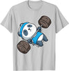 BCC Funny Panda Shirts & Panda Bear Gifts Panda Bear Gym Workout Training Bench Press Weight Lifting T-Shirt - Silver Grey