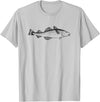 Fishing Cod Fish Cod Fish Graphic Fisherman T-Shirt - Silver Grey