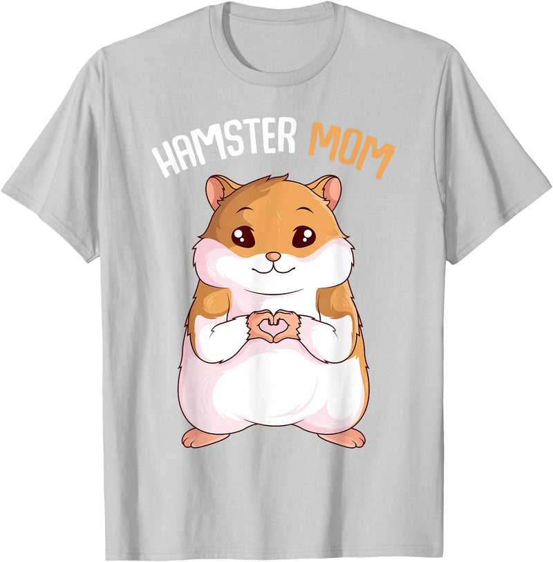 Women's Hamster Mom Hammy Girls T-Shirt - Silver Grey