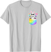 Easter Bunny in Pocket Six Seven Bruh 67 Meme Easter Day T-Shirt in Silver Grey